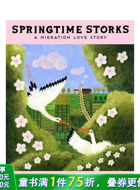 【现货】春天的鹳鸟：迁徙的故事 Springtime Storks : A Migration Love Story 鸟类爱好者 英文儿童插画故事绘本 进口童书