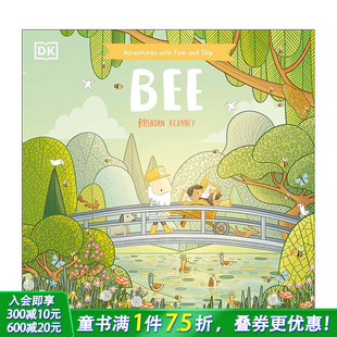 and 预售 with Skip 英文儿童插画故事绘本 蜜蜂 原版 和芬恩与跳跳一起冒险 进口图书 Adventures Bee Finn