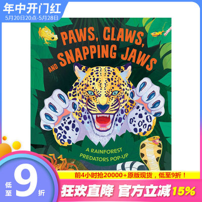 【预售】雨林捕食者立体书 Paws Claws and Snapping Jaws Pop-Up Book 原版英文儿童立体 正版进口书籍 善优图书