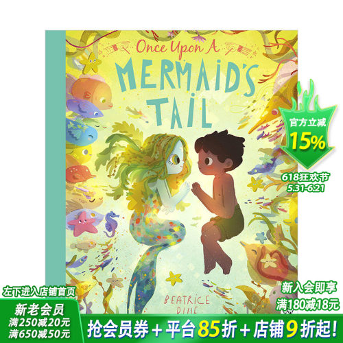 【现货】从前有条美人鱼Once Upon a Mermaid‘s Tail 插画师Beatrice Blue 6-12岁童真艺术绘本作品 英文原版精装