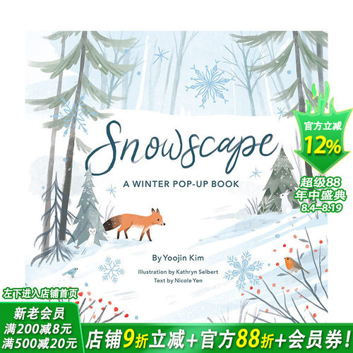 【现货】【四季立体书】雪景：冬日【4 Seasons of Pop-Up】Snowscape:A Winter Pop-Up Book 英文儿童立体绘本正版进口书 3-6岁