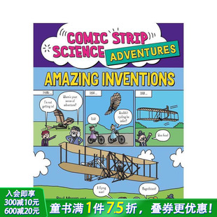 Strip Science 英文儿童漫画故事书 预售 英语拓展阅读 Inventions 科学大冒险漫画系列：惊人发明Comic Amazing Adventures