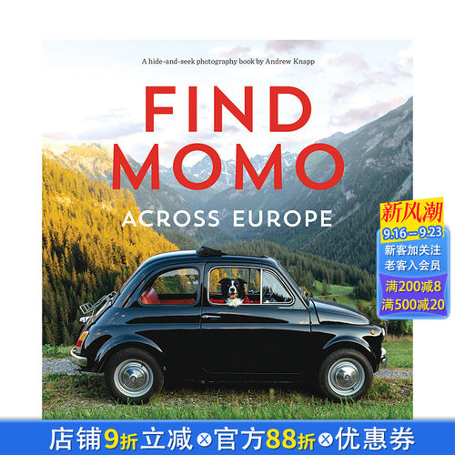 【现货】英文原版 寻找欧洲各地的莫莫 Find Momo Across Europe 网红狗狗摄影集 儿童互动书 进口图书