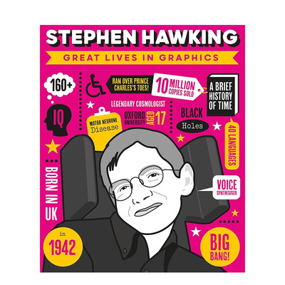 【现货】【图像传记】斯蒂芬·霍金【Great Lives in Graphics】Stephen Hawking 英文儿童绘本 人物传记 进口原版书籍 善优图书