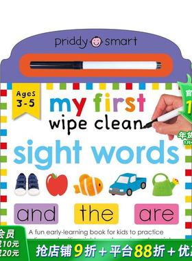 【预售】我的第一本擦擦书：常用词 My First Wipe Clean Sight Words 英文儿童趣味互动游戏书 英语早教进口童书