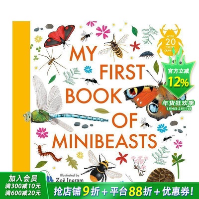 【现货】我的小生物启蒙书 My First Book of Minibeasts 英文儿童插画科普绘本 进口童书