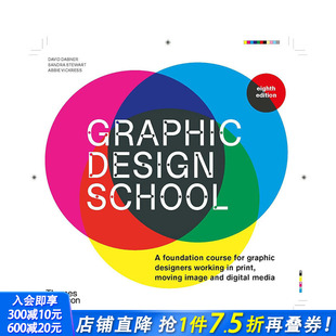 弟8版 善优图书 进口书籍画册 Edition 预售 平面设计学校 原版 Design Graphic 正版 School 英文数字媒体设计 8th