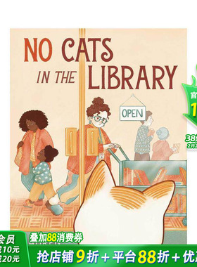 【预售】【WIA获奖插画师Lauren Emmons】猫咪禁入图书馆 No Cats in the Library 英文儿童插画故事绘本 进口童书