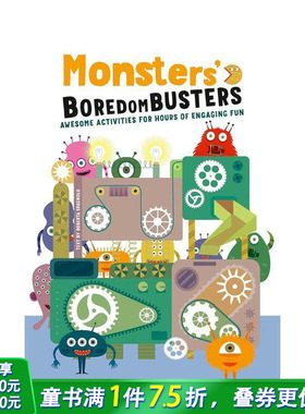 【预售】怪物解闷宝典：趣味活动玩不停 Monsters' Boredom Busters  英文儿童趣味互动绘本 英语早教进口书