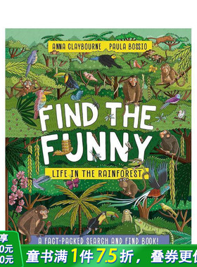 【预售】寻找乐趣：雨林中的生活 探索互动游戏 Find the Funny: Life in the Rainforest 英文儿童插画科普绘本 进口童书