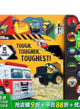 【预售】【有声书】Tonka卡车 Tonka: Tough， Tougher， Toughest! (10-Button Sound Books) 英文儿童趣味游戏书 英语早教启蒙