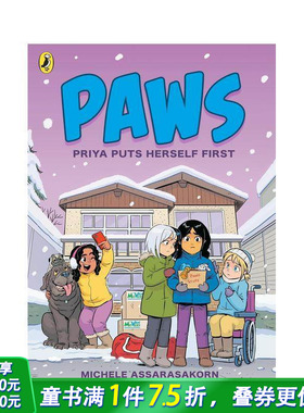 【预售】PAWS 卷3：普里娅把自己放在苐一位 PAWS #3:Priya Puts Herself First 英文儿童漫画故事 英语拓展阅读进口书