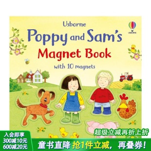 Poppy and 英文儿童趣味互动绘本 预售 英语早教进口童书 Book 波比和萨姆磁贴书 Magnet Sam