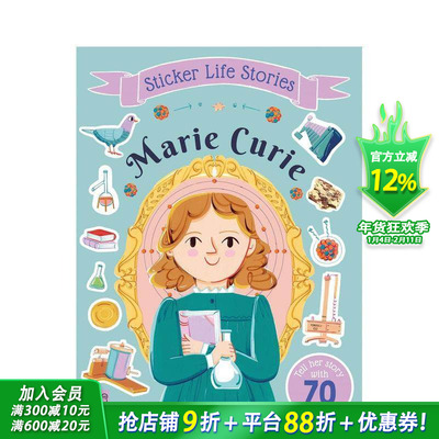 【现货】【励志贴纸故事】玛丽·居里：永不放弃 【Sticker Life Stories】Marie Curie 英文儿童趣味互动绘本 英语早教进口童书