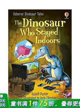 【预售】待在室内的恐龙The Dinosaur Who Stayed Indoors 3-6岁儿童英语启蒙趣味社交启蒙故事分*阅读书 英文原版 图书