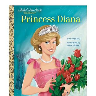 进口童书 Golden Princess Biography Book 英文儿童故事插画绘本 现货 小金书 戴安娜王妃 黄金小传 Diana Little