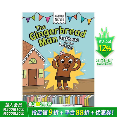 【预售】姜饼人：松动的按钮 The Gingerbread Man: Buttons on the Loose 英文儿童漫画故事 英语拓展阅读进口童书