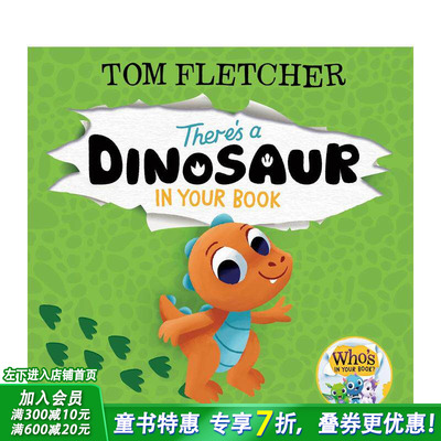 【现货】你的书中有一只恐龙 There's a Dinosaur in Your Book 艺术插画绘本 3岁+原版英文儿童故事 进口童书