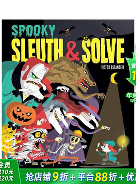 【预售】怪异侦查&解谜Sleuth & Solve: Spooky 8-12岁侦探游戏解密故事少儿互动活动书 英文原版 思维锻炼大脑启发 图书
