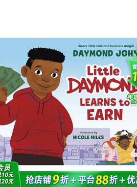 【预售】英文 小戴蒙学会了理财 Little Daymond Learns To Earn 财商启蒙故事 精装艺术插画绘本 3岁+儿童英语进口 童书