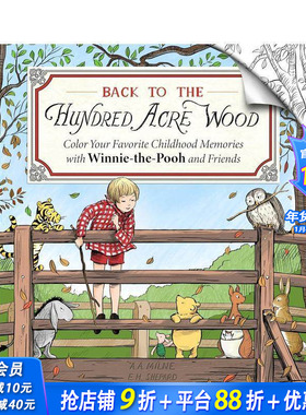 【现货】回到百亩森林 小熊维尼涂色本 Back to the Hundred Acre Wood 原版英文生活综合 正版进口书