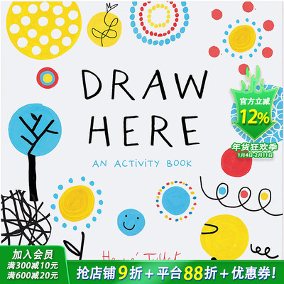 【现货】【Herve Tullet埃尔维·杜莱】Draw Here 画画画 英文原版儿童艺术启蒙【善优童书】