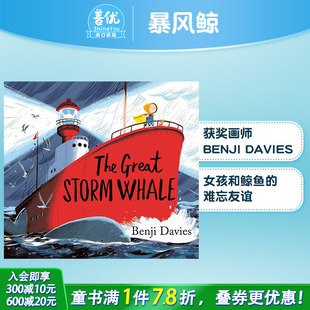 Whale 英语进口童书 英国获奖插画师Benji 英文儿童艺术插画故事绘本 Great The Storm 暴风鲸 Davies 预售