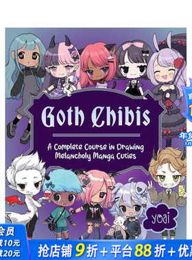 【预售】哥特风Q版：忧郁漫画萌图绘制完整课程 Goth Chibis 原版英文艺术画册画集 正版进口书