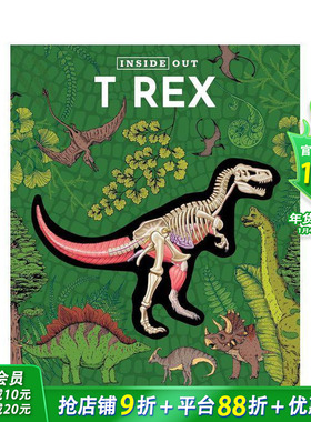 【预售】霸王龙解剖书：揭秘恐龙 Inside Out T Rex: Uncover the World's Most Famous Dinosaur! 英文儿童插画科普绘本进口童书