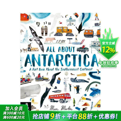 【预售】关于南极的一切 All about Antarctica 英文儿童插画科普绘本 进口童书获奖插画师Marc Martin STEM自然地理科普