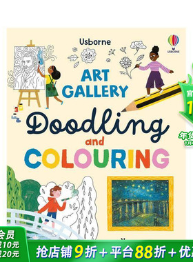 【预售】美术馆涂鸦与填色 Art Gallery Doodling and Colouring 英文儿童插画艺术启蒙绘本 进口童书