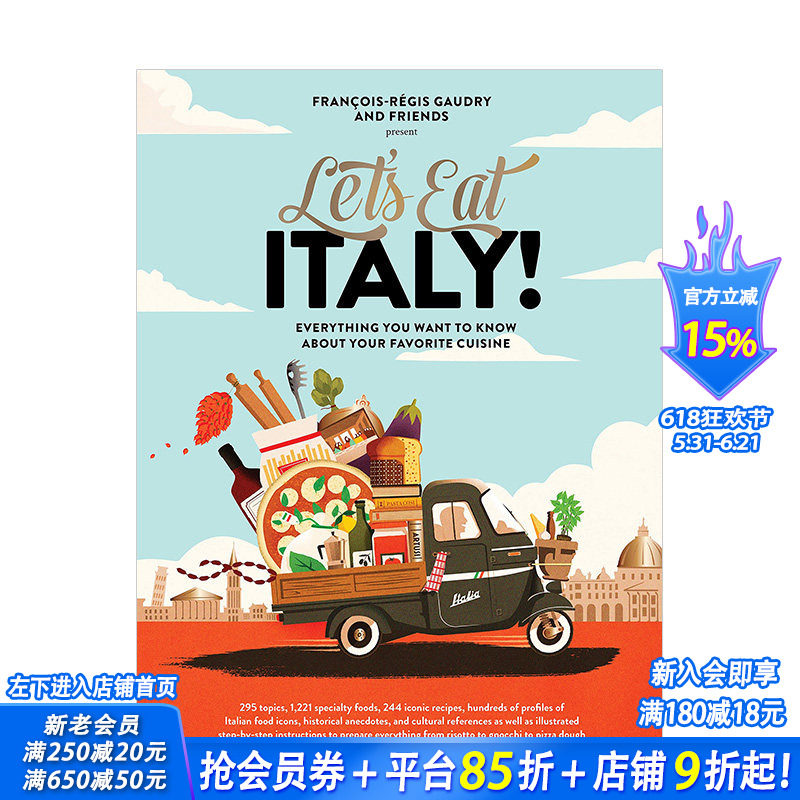 【现货】吃意餐吧 Let's Eat Italy! 国家特色文化料理制作厨艺指南菜式菜谱食谱 英文原版 《吃法餐吧》团队推出 图书#