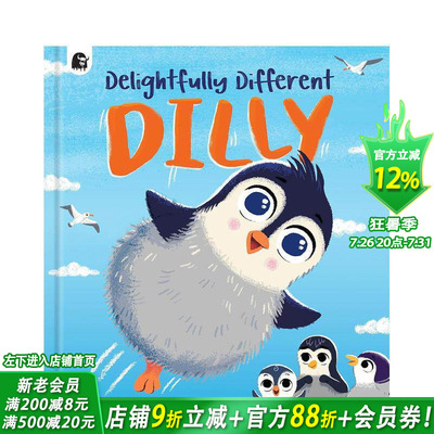 【预售】可爱的迪利 Delightfully Different Dilly 英文儿童插画科普故事绘本 进口童书