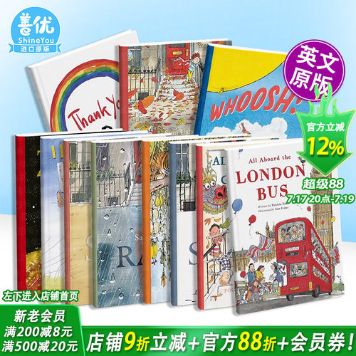 【现货多册选拍】Sam Usher绘本：伦敦巴士上的一切/四季/野趣等 All Aboard the London Bus 英文儿童艺术插画绘本进口书