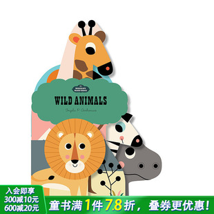 野生动物 Books 现货 立体书 0岁以上 进口 动物启蒙早教 Bookscape 英文原版 Animals Wild Board 正版 儿童趣味英语