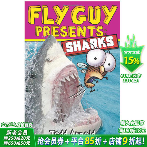 【现货】Fly Guy Presents Sharks  2: 苍蝇小子2：鲨鱼  英文儿童书【善优童书】