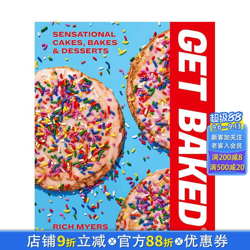 【预售】英文原版 烘焙：美味的蛋糕、面包与甜点 GET BAKED:Sensational Cakes， Bakes & Desserts 餐饮美食 正版进口书籍画册