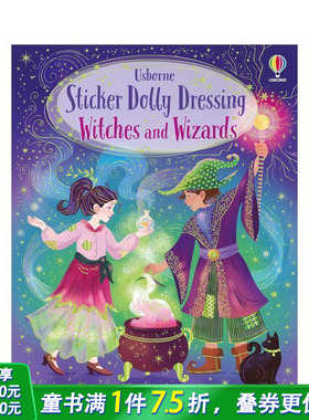 【现货】贴纸娃娃换装：女巫与巫师 Sticker Dolly Dressing Witches and Wizards 英文儿童趣味互动绘本 英语早教进口童书