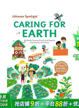 【现货】【翻翻立体书】英文原版 关爱地球Ultimate Spotlight:Caring for Earth 自然科普知识百科 精装艺术插画绘本 6岁+