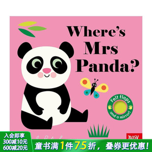Felt 预售 熊猫女士在哪呢？ 0岁 进口图书 英文儿童趣味互动书 Flaps 毛毡翻翻书 Panda? Mrs Where 英语早教 原版