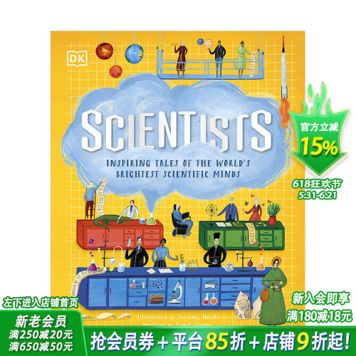 【现货】【DK儿童百科】科学家：世界上*聪明科学头脑鼓舞人心的故事Scientists 英文原版 7-10岁少儿科普课外阅读读物 图书