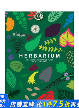 【现货】植物标本：包装纸 Herbarium Gift Wrap: 10 Sheets of Wrapping Paper with 12 Gift Tags 原版包装纸 正版进口书