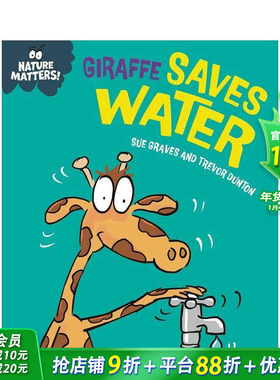 【现货】自然小课堂：长颈鹿节约用水(精装) Nature Matters: Giraffe Saves Water 英文儿童插画科普绘本 进口童书
