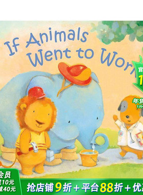 【预售】【拟人动物睡前故事】去工作了 【If Animals Kissed Good Night】Went to Work 英文儿童插画故事绘本 英语进口童书
