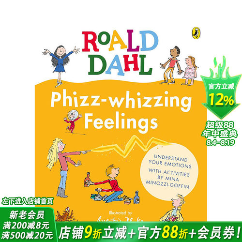 【预售】奇妙情绪大冒险：罗尔德?达尔情绪启蒙活动书 Phizz-whizzing Feelings 英文儿童趣味互动绘本 英语早教进口书