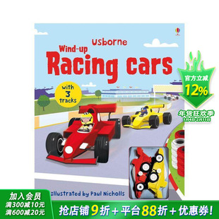 【预售】Wind-up Racing Cars 发条轨道赛车儿童游戏大开玩具纸板书 附玩具 进口英文原版绘本【善优童书】