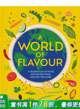 【预售】世界风味：全球美食与菜谱庆典  简易地方美食文化 儿童烹饪A World of Flavour 英文儿童插画故事绘本 进口童书