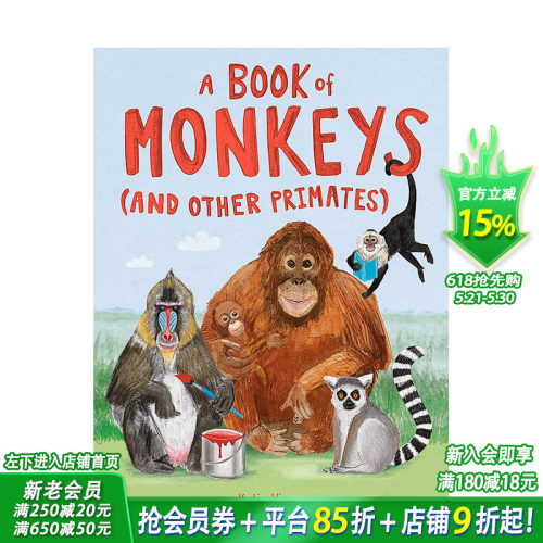 【现货多册选拍】猴子和他的朋友/熊/猫科/狗狗之书A Book of Monkeys and other Primates 精装科普绘本 英文儿童进口书