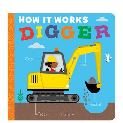 【现货】【万物运转】挖掘机 剖面洞洞书 【How it Works】Digger 英文儿童趣味互动进口童书 科普认知