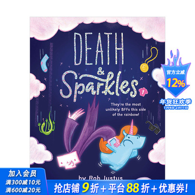 【现货】死神与du角兽一部 Death & Sparkles: Book 1 成长励志人生思考漫画故事 英文原版 Rob Justus 图书